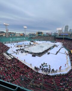 Luke Gulbranson Instagram - It was 70 degrees warmer this year. Boston and Pittsburgh fans turned up! @nhl did a lovely job in a historic venue. Glad my brother @carlradke could be there to experience and cheer on his Pens. It was so lovely seeing friends old and new! Outdoor hockey just hits different. #winterclassic #boston #pittsburgh #fenway #nhl
