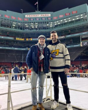 Luke Gulbranson Instagram - It was 70 degrees warmer this year. Boston and Pittsburgh fans turned up! @nhl did a lovely job in a historic venue. Glad my brother @carlradke could be there to experience and cheer on his Pens. It was so lovely seeing friends old and new! Outdoor hockey just hits different. #winterclassic #boston #pittsburgh #fenway #nhl