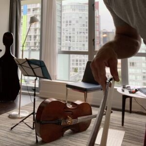 Luke Macfarlane Instagram - Good news i am starting a new film! But I’m quarantined in this hotel room for 14days. Literally can’t leave! But I brought my cello, so we are taking this time to get acquainted with each other again. This is Bach’s prelude from suite 1 Gmaj..... trigger warning for #joshlyman  #thewestwing :)