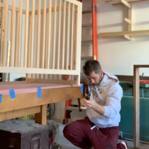 Luke Macfarlane Instagram - Getting back to Crib build. Fitting the legs. Not sure who I am making it for yet.
