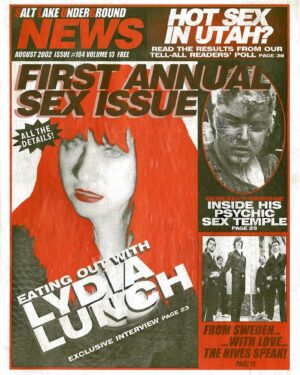 Lydia Lunch Instagram - An interview with Lydia in SLUG [Salt Lake Under Ground] no.164 (August 2002)

#lydialunch