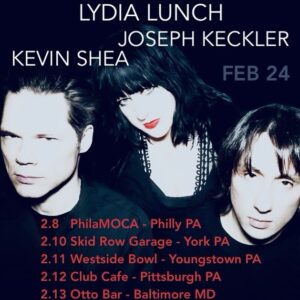Lydia Lunch Instagram - Next month Lydia, Joseph Keckler and Kevin Shea kick off their mini east coast tour. Ticket info in story highlights. 

@josephkeckler 
@kevinsheadrums 

#lydialunch #josephkeckler #kevinshea