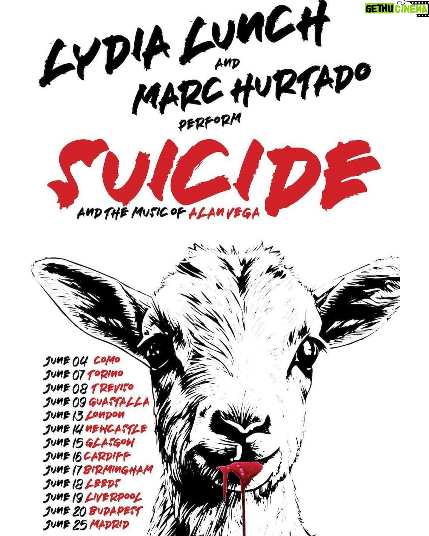 Lydia Lunch - 1.7K Likes - In June, Lydia and Marc are back on tour together to perform the music of Suicide and Alan Vega. Shows in Italy, the UK, Budapest and Madrid.
Dates and tickets on Lydia’s website. Link in bio.
#lydialunch #marchurtado #suicideband #alanvega
