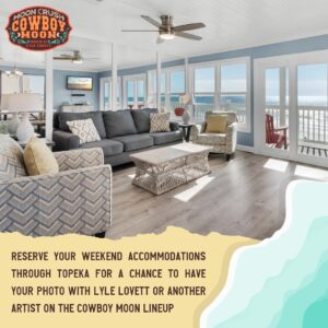 Lyle Lovett Instagram - Make your weekend at Moon Crush “Cowboy Moon” unforgettable! Book your accommodations with Topeka to receive a photo with your favorite artist on the lineup and a FREE branded backpack cooler! 🤠 Visit cowboymoon.topeka.live
