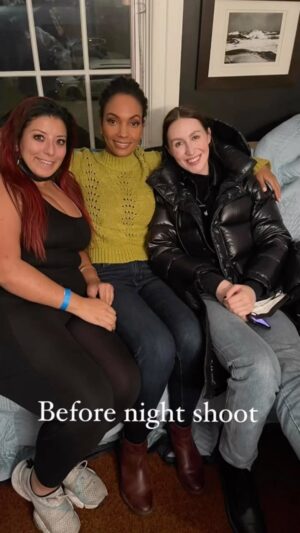 Lyndie Greenwood Instagram - Night shoots can be rough…

#hairandmakeup #onlysomuchtheycando #weloveitthough