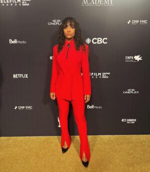 Lyndie Greenwood Instagram - When I showed my stylist, @pelarmj the pics from the Canadian Screen Awards, she assured me that even though we didn’t win, I looked like we did, and that’s what matters 😏❤️😂

#shelved #foreverinmyheart #normakamali #canadianscreenawards