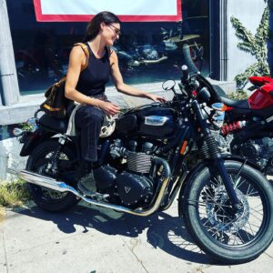 Lyne Renee Instagram - Fck it.Let’s ride.  #triumph #❤️#peaceandlove #louisvuitton #rayban #ride #fast #motorbike