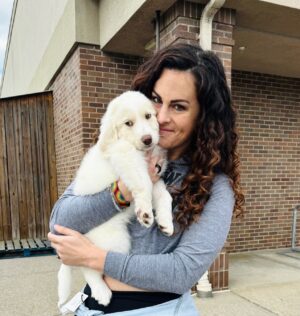 Macy Chiasson Instagram - Welcome to the Chiasson family, little Moose. You are so loved. ☺️😍🐶
.
.
#pyredoodle #pyredoodlesofinstagram #puppy #dogsofinstagram #newpuppy #lgbtq🌈