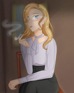Mageina Tovah Instagram - Some lovely art of my character Zelda from The Magicians by @kristabunnx! 🤍
.
.
.
#art #fanart #zelda #themagicians #magic #glasses #pipe @magicianssyfy @syfy
