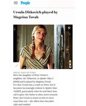 Mageina Tovah Instagram - Thanks for the write up @people ❤️
.
.
.
✏️: @skyybleuu 
#spiderman #ursula #film