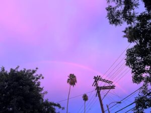 Mageina Tovah Instagram - Yesterday’s sunset. Swipe for a night rainbow ➡️ 🌈 #nofilter 
.
.
.
#sunset #sky #rainbow #night #painting
