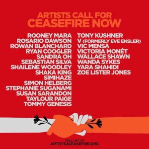 Mahershala Ali Instagram - Artists Call for a Ceasefire Now!
Read our full letter at artists4ceasefire.org
