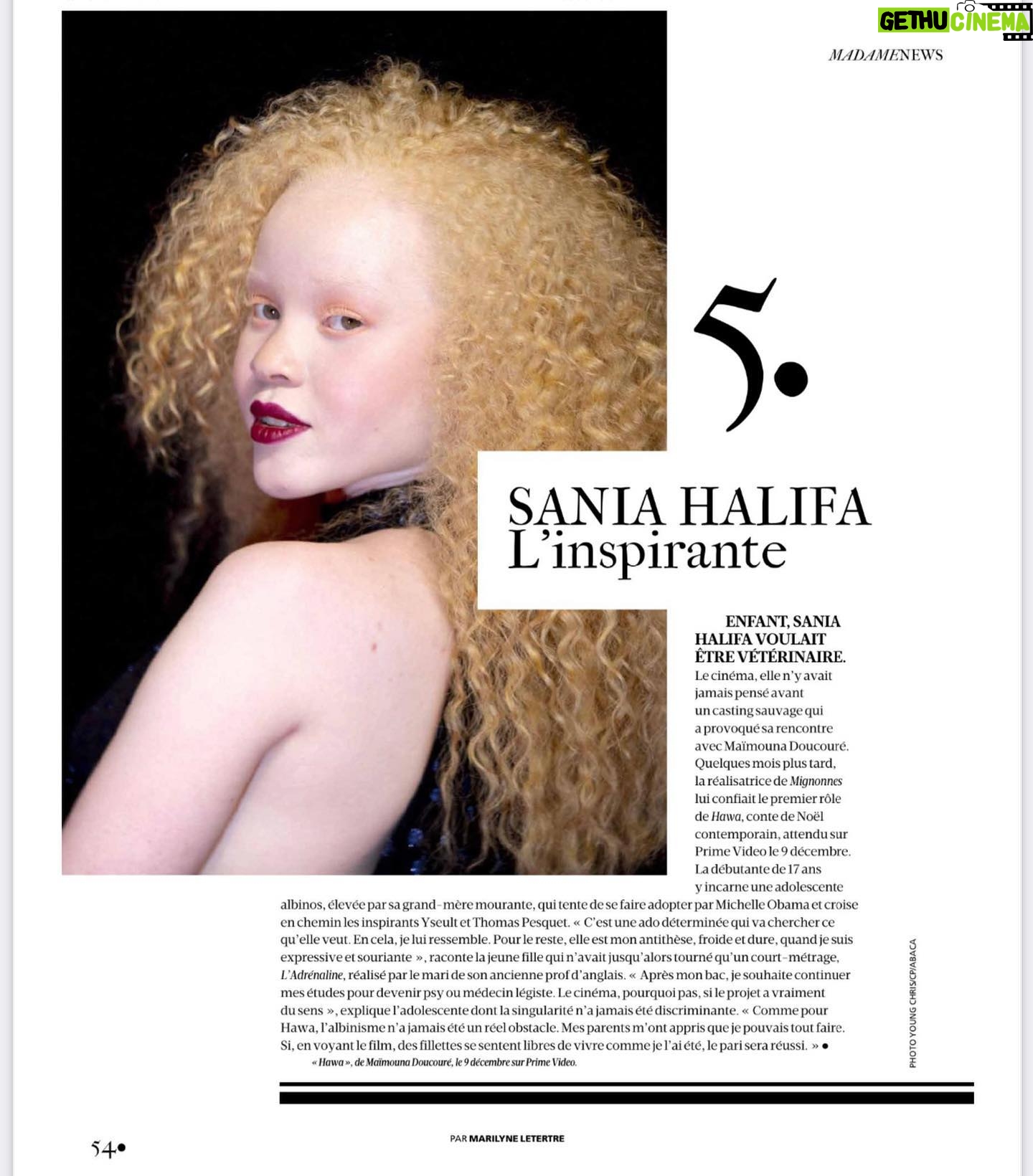 Maïmouna Doucouré - 1.3K Likes - « L’INSPIRANTE » 😍🖤
SANIA HALIFA, l’actrice principale de HAWA, en pleine page dans le magazine MADAME FIGARO d’aujourd’hui.
@madamefigarofr @sania.haa @bienoubienprod
#hawa #hawalefilm le 9 décembre sur @primevideofr