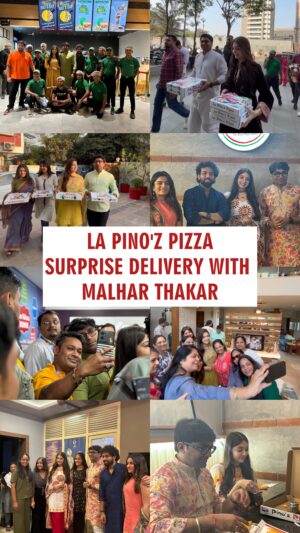 Malhar Thakar Instagram - La Pino’z Pizza special delivery with Malhar Thakar!!

We brought the blockbuster pizza experience to your doorstep with La Pino’z Pizza and the Lagan Special Starcast, including @malhar028 @pujajoshi_official! It was a pleasure meeting you all and we hope you enjoyed the delicious surprise!🍕❤️
.
.
.
#lapinozpizza #lapinozgujarat #laganspecial #malharthakar #pujajoshi #mitragadhvi #gujratimovies #gujaratifilm #gujarat #ahmedabad #trending