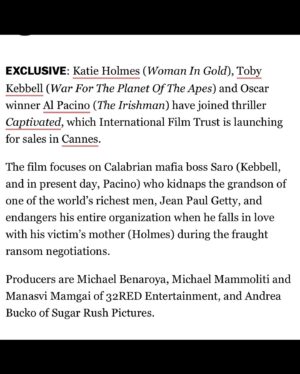 Manasvi Mamgai Instagram - 👊🏼💥
.
.
.
#cannesfilmfestival #alpacino #katieholmes #tobykebbell #gettykidnapping
