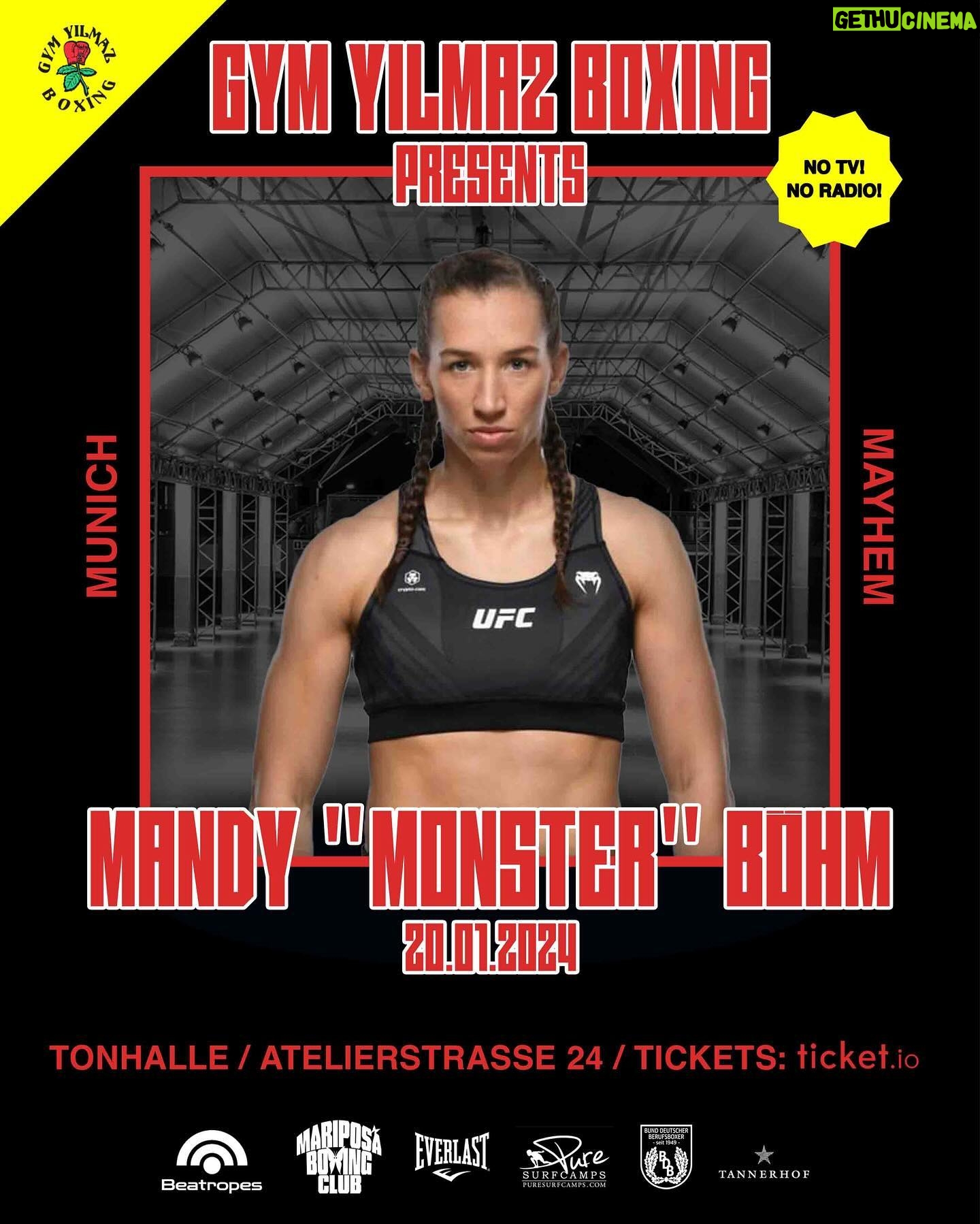 Mandy Böhm - 304 Likes - An absolute Christmas cracker: Former UFC fighter Mandy „Monster“ Böhm added to our MUNICH MAYHEM card on January 20th! She‘s going for a 6 rounder in her second pro-boxing fight.
Ein mega Weihnachtsgeschenk: Die frühere UFC Kämpferin Mandy „Monster“ Böhm startet am 20. Januar auf dem MUNICH MAYHEM in der Tonhalle München. Sie ist bereit für einen 6-Runder in ihrem zweiten Profiboxkampf. Ticket-Link in Bio!
#mandymonsterböhm #gymyilmaz #gymyilmazboxing