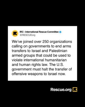 Mandy Patinkin Instagram - Repost from @rescueorg
•
No more violence. No more deaths. No more arms transfers.

We’re joining 250 humanitarian and human rights organizations in a call to stop arms transfers to Israeli and Palestinian armed groups that could be used to commit violations of international humanitarian and human rights law in Gaza.

Israel’s bombardment and siege has created an unprecedented humanitarian crisis, with over 34,000 Palestinians killed and over 70% of Gaza’s population displaced. Attacks by Palestinian armed groups killed around 1,200 people and took hundreds of Israeli and international hostages. 

Gaza has experienced the most intense use of explosive weapons in a densely populated area this century, with an estimated 45,000 bombs dropped during the first 89 days of conflict alone.

These conditions have created a situation of utter desperation. This will not change until the siege, the bombardment and the fighting ends.

End arms transfers. Ceasefire now.