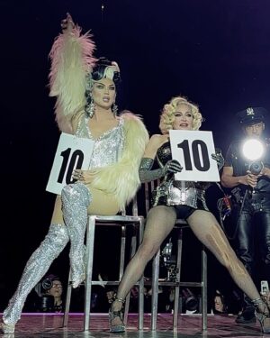 Manila Luzon Instagram - My idol @madonna invited me to join her show in my hometown! 😭❤️🪩Madonna has been my biggest inspiration for my drag and my artistic life! (One of the reasons I named myself MANILA is bcuz it has the same number of syllables as Madonna’s name 😂) And I was able to share this experience with 2 of my dearest friends Steph & Melissa who have been supporting me in drag since day 1!!! This was such a full circle moment for me!