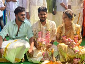 Manoranjan Ravichandran Instagram - Finally this guy got someone whom he will and he should love more than he loves me😊 best friend finally got hitched! Wishing them life full of happiness .... @silju4u @ibbanimakeoverartistry