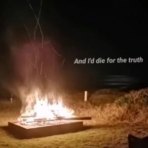 Manu Bennett Instagram - Caught this double spiral almost helix shape from the igniting embers. Attending a sweat lodge in Utah, the Ute chief explained to me that these igniting embers were spirits.

(The lyrics are words from a Leonard Cohen song)