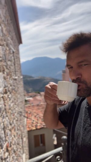 Manu Bennett Instagram - Morning coffee in the Greek mountains #arachova #greece #delphi