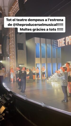 Manu Guix Instagram - Molts mesos de feina que arriben a bon port després de viure l’estrena més explosiva que he viscut mai. Soc molt afortunat de treballar envoltat d’una gent brutalment talentosa. Moltes gràcies a tothom qui fa possible cada funció de @theproducerselmusical. No us el perdeu, val MOLT la pena.