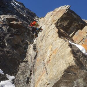 Marc-André Leclerc Instagram - Yesterday @tom__livingstone and I managed the first winter ascent of Navigator Wall on Slesse with some variations from the summer rock route. Been thinking about this one for a while so it was great to get it done! Hopefully a warm up for things to come granted we get another weather window! #arcteryx #dmmclimbing #maximropes #mtwaddingtons