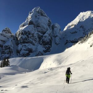Marc-André Leclerc Instagram - Yesterday @bretteharrington and I climbed the FWA of the North Face of Ledge above Squamish. It was our second attempt after only making it two pitches up in December. This is the best alpine route I’ve been on in the Sea to Sky by a large margin, hard well protected mixed climbing and Scottish style ice gullies, interspersed with wild moment like campusing through an overhanging snow wave with my tools stuck in sketchy snice. Hard to ask for a better adventure so close to town. #arcteryx #dmmclimbing #julboeyewear