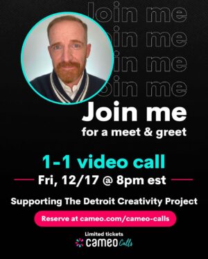 Marc Evan Jackson Instagram - I would love to meet you! 
Please join me for a 5-minute, 1-on-1 video chat on Cameo!
Proceeds benefit my charity The @detroitcreativityproject 

Friday 8pm EST!
Copy and paste this link: 

https://www.cameo.com/cameo-calls/61afef5ea751fcdf8cad1baf/61b7cf6a09c679171f556d41?ep=true