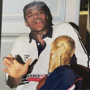 Marcel Desailly Instagram - @jumpman23 old days @fifaworldcup #france 🇫🇷 #legend #happiness #what else