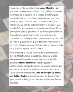 Marcela Citterio Instagram - Quiero contarles que estoy muy emocionada por la nota que Infobae me hizo recientemente. En ella, hablo sobre mi carrera como guionista de telenovelas y cómo logré superar muchos obstáculos y alcanzar éxitos. 

También hablo sobre mi nuevo libro "Lady Voyeur", que es muy especial para mí. Me encantaría que leyeran la nota completa en el sitio web de Infobae y descubrieran más sobre mi vida y mi trabajo. Les dejo el link en historias destacadas. 

Agradezco a @mercedesfunes y a @infobae por darme la oportunidad de compartir mi historia con su público, y espero que disfruten leyéndola tanto como yo disfruté compartiendo mi experiencia. ¡No se la pierdan!