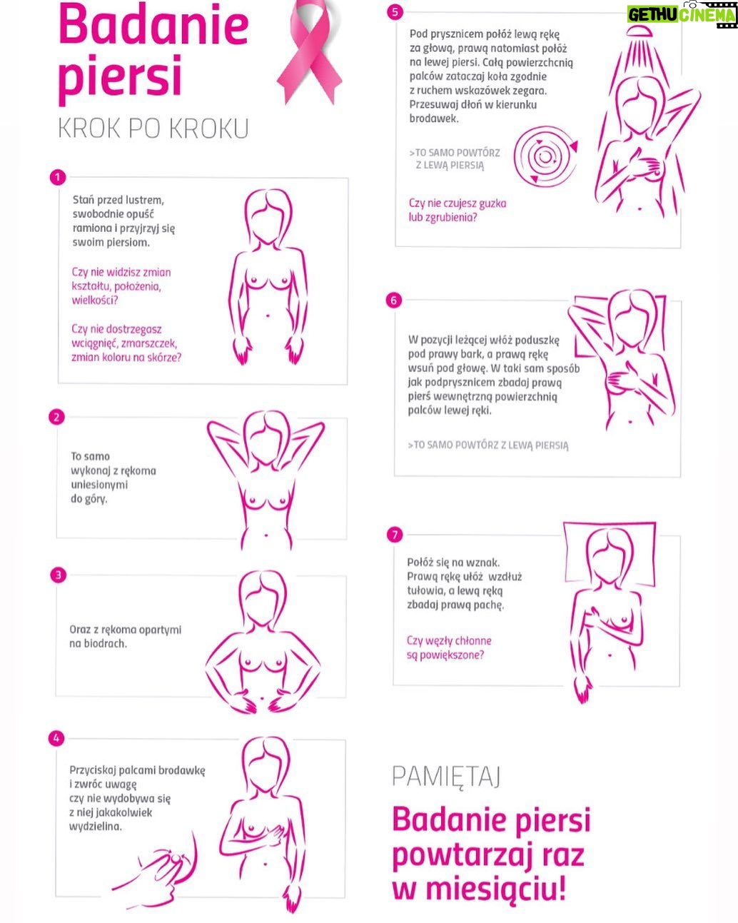Marcin Dorociński - 3.3K Likes - Czołem Kochani,
Chciałbym najserdeczniej podziękować wszystkim za ciepłe słowa i lawinę gratulacji, którymi obdarzyliście mnie w ostatnim tygodniu. Jestem Wam bardzo wdzięczny. I korzystając z okazji, że szum duży, a co za tym idzie - zasięgi poszły w górę, chciałabym je wykorzystać we właściwym i szlachetnym celu.
77 % odbiorców mojego profilu to kobiety - w przeróżnym wieku, z różnych ośrodków, miast, miasteczek i krajów i zwracam się teraz do Was. Jutro ostatni dzień października, a październik to miesiąc profilaktyki raka piersi. Dlatego też chciałabym zachęcić Was, wszystkie kobiety, które wchodzą na mój profil do samobadania piersi i robienia (sumiennie i cyklicznie) badań kontrolnych. Nie bagatelizujcie tego proszę, bo rak piersi to druga przyczyna zgonów nowotworowych w Polsce. Jeśli mogę mieć jedną prośbę do moich odbiorczyń, to proszę - dbajcie o swoje zdrowie i zachęcajcie do tego swoje koleżanki, przyjaciółki, rodzinę.
Kiedy powinnyście zrobić badanie? Najlepiej co miesiąc (samobadanie) i raz do roku USG piersi. Powinny Was zaniepokoić wszelkie zmiany w piersiach, których wcześniej nie wykryłyście. Skonsultujcie się ze specjalistą, jeśli zauważyłyście:
* zmianę wielkości i kształtu piersi, która nie ustąpiła po miesiączce,
* guzki lub zgrubienia wyczuwalne w piersi lub pod pachą,
* zmianę koloru skóry piersi,
* wciąganie skóry piersi,
* pomarszczenie lub łuszczenie skóry piersi,
* zmiany w obrębie brodawki piersi.
Co zwiększa ryzyko zachorowania
Ryzyko choroby zwiększają:
* wiek – najwięcej zachorowań występuje u kobiet po 50 roku życia,
* obciążenie genetyczne – choroby w najbliższej rodzinie,
* czynnik hormonalny, np. wczesny wiek pierwszej miesiączki lub późna menopauza,
* niewłaściwa dieta oraz otyłość,
* niedostateczna aktywność fizyczna,
* częste spożywanie alkoholu,
* wcześniejsze choroby piersi
Bądźcie zdrowe!
Wasz M.
•
•
•
Grafika (źródło) Regionalne Centrum Zdrowia w Zbąszyniu