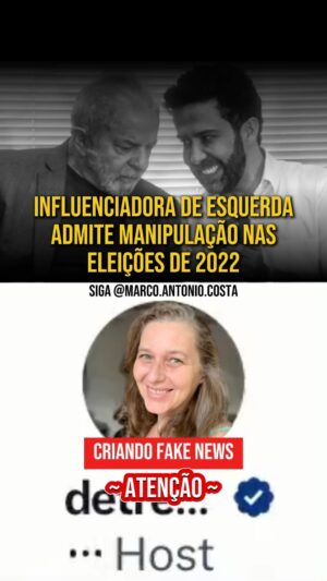 Marco Antônio Costa Instagram - 🚨BOMBA: Influenciadora de esquerda confessa na plataforma X esquema de desinformação contra Bolsonaro nas eleições de 2022. Assista até o final! 

Denise (Detremura) afirmou que André Janones operava o briefing. Será que ela e Janones serão incluídos no inquérito das Fake News por Alexandre de Moraes?! 🤡