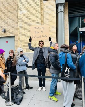 Marie-Joëlle Parent Instagram - Thank you @dudewithsign for coming to our Pinterest Predicts pop-up shop today! Open until Sunday in the Meatpacking District if you’re in town!