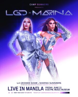 Marina Summers Instagram - [SOLD OUT SHOW] 
MANILA! @lagrande_dame and @marinaxsummers are serving you one night you’ll never forget! 🇵🇭🇫🇷

Happening on Friday, June 21 at the Music Museum at 8 PM featuring sickening performances and an audience Q&A for all the scoop and piping hot tea! ☕️ 

Tickets are now available via campsummers.helixpay.ph 🎟️ 

Full lineup will be revealed soon 👀 Stay updated on ticket availability by following @thecampsummers 

*This is an all ages show. Minors will be required to come with legal guardian/companion

*Meet and greet is available for ticket holders only*