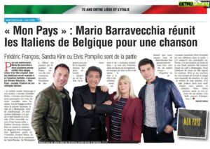 Mario Barravecchia Instagram - Il y a 75 ans, plus de 50 000 italiens arrivent en Belgique pour travailler dans les mines parce qu'ils n'avaient pas le choix.

Pour ne pas oublier le sacrifice de nos grands-parents, nos parents ... je suis fier et très ému de rendre hommage à l'immigration italienne en réunissant plusieurs personnalités italo-belge autour du projet #Monpays 

Je compte sur vous les ami.e.s pour visionner ce clip : 

https://www.youtube.com/watch?v=b1z3LCtauRc

Partagez-le un max :-) au profit de l'association Euritalia Fondazione

Merci à #FrédéricFrançois #SandraKim  #JillVandermeulen #JeanMichelZecca #MichaelMiraglia #ElvisPompilio #OphélieFontana #RoccoGranata #SilvanoMacaluso #ElioDiRupo #LiviaDushkoff  #walterbassegio

Merci à #Sudinfo pour cet article paru aujourd'hui.