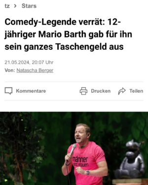 Mario Barth Instagram - Meine heimliche Liebe zu Mike Krüger. Jetzt ist es raus.