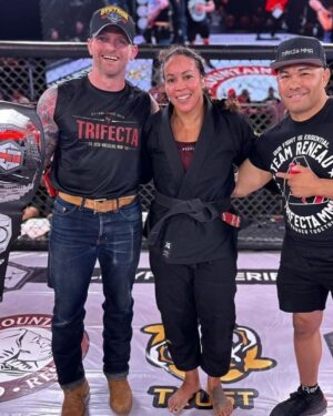 Marion Reneau Instagram - 🏆🥋 Proud to have won the Jiu Jitsu title for @vfsmma first ever women's #BlackBelt division! It's been a journey of hard work, determination, and pushing myself to the limit.
 But I'm not stopping here. I'm still driving forward, hungry for more challenges, and eager to improve. Success is not a destination, it's a continuous pursuit.
To my coaches and teammates who tirelessly keep me hungry and humble, THANK YOU!  @xcraddockx
@coach.mando 
#JiuJitsuChampion #DrivenToSucceed #TrifectaMMA #community #movement #ChangeTheGame #LogicBJJ #AlphaEnergy #MarionReneau #TeamReneau #Belizean
@trifecta_mma_visalia @trifecta_mma_tribe