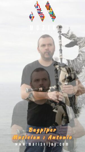 Maris Vijay Instagram - Thank You Antonio #bagpipes #bagpiper #scotland #holland #spain #irish @marisvijayofficial @mmuzikofficial @trinity_waves_studio @marisvijayfanpage #bagpipe #spain #musician #music #musically #ullain #wind #flute #panflute