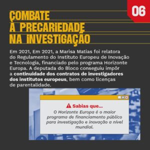 Marisa Matias Instagram - Faz toda a diferença eleger eurodeputados do Bloco.

Nos últimos cinco anos, @marisa_matias e @gusmao.jose estiveram envolvidos em centenas de negociações no Parlamento Europeu, defendendo implacavelmente os direitos humanos, dando voz a todas as injustiças, lutando para que ninguém ficasse para trás, exigindo medidas ambiciosas contra as alterações climáticas. 

Uma forte presença do Bloco no Parlamento Europeu, liderada pela @catarina_smartins, é mais importante que nunca.
