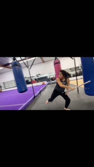 Marissa Labog Instagram - But which one was the kill shot? 😈 Love sword training with heavy bags ⚔️

#swordtraining #sword #stunts #stuntperformer #fighter #stunting #wod #fightscene #traininghard