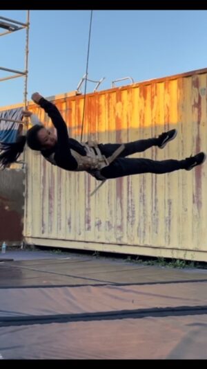 Marissa Labog Instagram - Love when all the mat time pays off on set.🌪️🔥 Comment below if you want to see the full practice video!

#stunt #stunts #stuntwoman #losangelesstyle #stuntwomen #stunttraining #lifeonset #onset