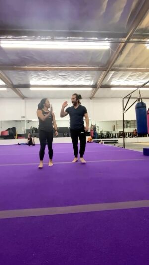 Marissa Labog Instagram - The duo that trains together stays together. 👫

#beastmode #training #husbandwifeduo #backflips #stuntperformer #stunts #stuntlife #fitnessmotivation