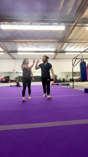 Marissa Labog Instagram - Partners who flip together stay together ❤️💪 @kevinjgmez 

#couplegoals #couples #aerial #flips #wod #gympartner #partnerforlife