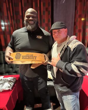 Mark Henry Instagram - Had a great late-night meeting at the renowned @kowloon_restaurant! Caught up with my old friend, the World’s Strongest Man @themarkhenry, and his agent @thebusinessbully Dave. Thrilled to discuss future possible ventures and drop off a belt for Mark’s son @jacobthenry, who secured a wrestling scholarship at Oklahoma University. 🌟🥋

At this stage in my journey, the driving force behind my relentless passion for my brand is the opportunity to create belts for the next generation of athletes, carrying on a legacy that spans across time. 🌟🏆 #LegacyContinues #NextGenAthletes

PS “STRONG FACT” I personally witnessed Mark Henry snatch with absolute utter ease the Thomas inch dumbbell and do 10 reps like it was absolutely nothing at the Arnold classic at my booth roughly 18 years ago. It was one of the impressive acts of strength I’ve ever personally witnessed in person or on TV. 🏋🏿‍♂️
.

All Cardillo belts are proudly hand made in the USA 🇺🇸One belt at a time but thousands over time. 
.
Available at my Showroom American Nutrition Center 718 Broadway Everett Massachusetts @anc_boston 
.

.
#markhenry 
#weightliftingbelt #weightliftingbelts #powerlifting #bodybuilding #strongman #custombelts #customweightbelts #squatuclub 
#StrapUp #cardillo #cardilloweightbelts #cardillobelts