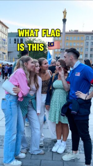 Mark O’Dea Instagram - I went out in Germany to see how many people could correctly guess the Malaysian Flag and this is what happened 🤣💙🇲🇾