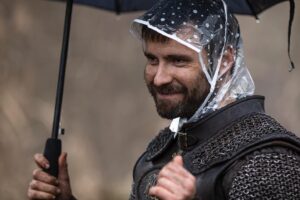 Mark Rowley Instagram - Warrior School 

RULE 1: Always protect the hair!
RULE 2: Be the best version of you.
RULE 3: Words hurt more than axes.
RULE 4: Never forget, please and thank you can go a long way.
RULE 5: Pick armor that shows off you figure and protects your vital organs.
#thelastkingdom @thelastkingdom 
#teamuhtred 
#fashion #fashionblogger #rupaul