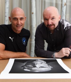 Mark Strong Instagram - Some amazing work by @drgotts as part of @socceraid for @unicef_uk 👏💥⭐️

You can buy and own one of the many portraits and raise vital funds to help children around the world. 

For more info, go to the link in the Soccer Aid bio 💙#soccer #football