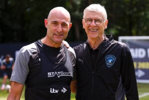 Mark Strong Instagram - Training with Arsene.. Match tonight at 7.30 on ITV.. @socceraid #soccer #footballgame #arsenewenger