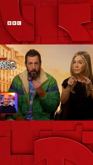 Mark Strong Instagram - We surprised @MrMarkStrong with a message from his #MurderMystery2 co-stars @JenniferAniston and @AdamSandler! 🤩 #TheOneShow